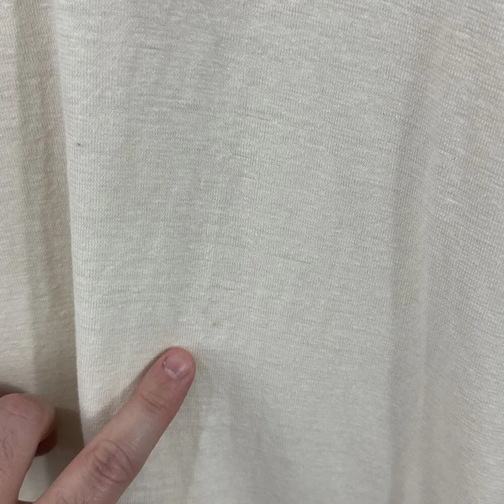 J Crew Men’s Hemp Blend Ivory Short Sleeve Tee Sz XL Tall Casual Outdoor Preppy